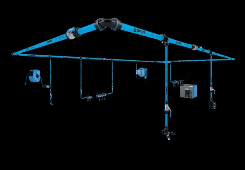 Prevost aluminum compressed air piping system installed by C-Aire Service