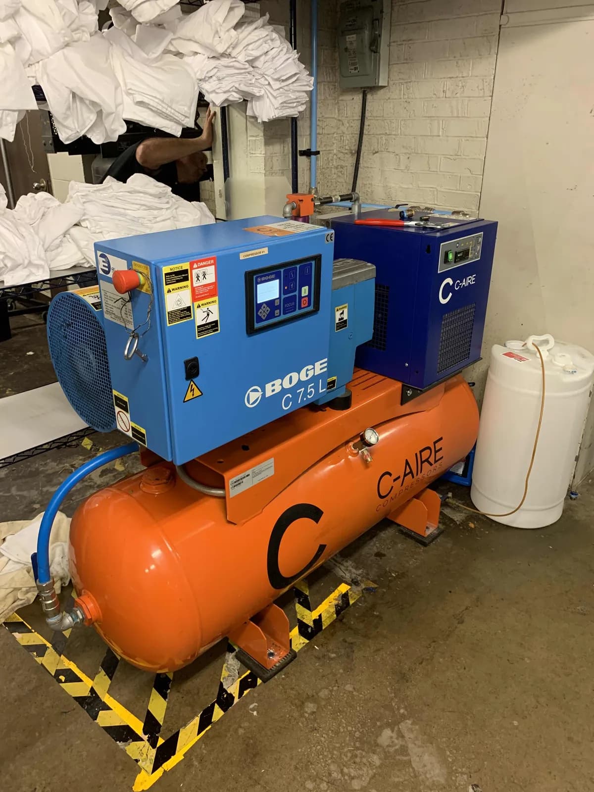 BOGE installation at an airport hotel laundry facility